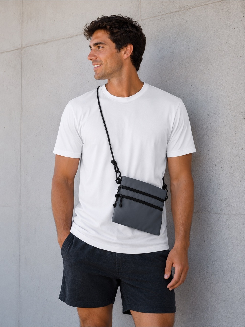 NWT Cordura Advanced Fabric Accessory Utility Pouch Dark Grey and Black